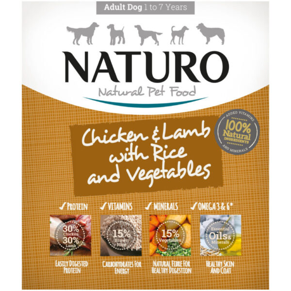 Naturo Adult Dog Tray Chicken, Lamb, Rice & Veg 400g