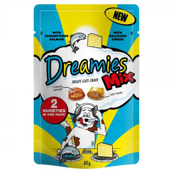 Dreamies Mix Salmon & Cheese Cat Treats 60g