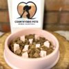 Pink heart slow feeder bowl